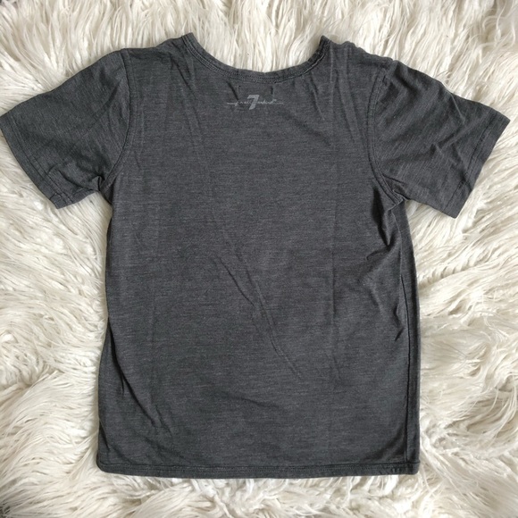 7 for all Mankind Kids Cotton Blend V-Neck T-Shirt - Picture 2 of 8